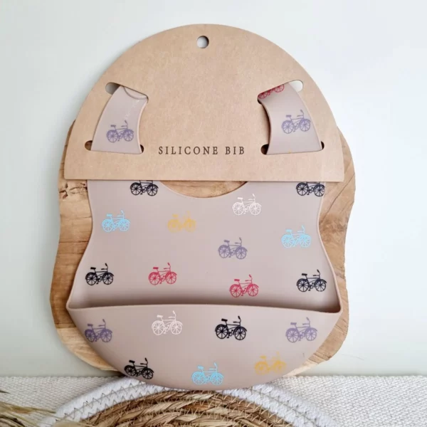 Silikon Babylätzchen mit Auffangschale Fahrrad